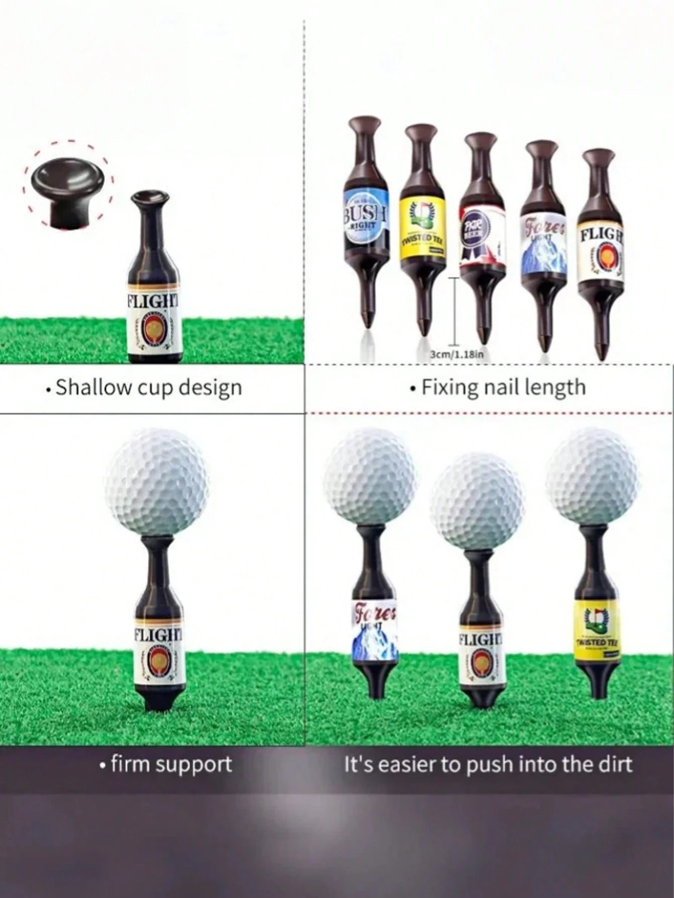 Beer Bottle Shaped Golf Tees