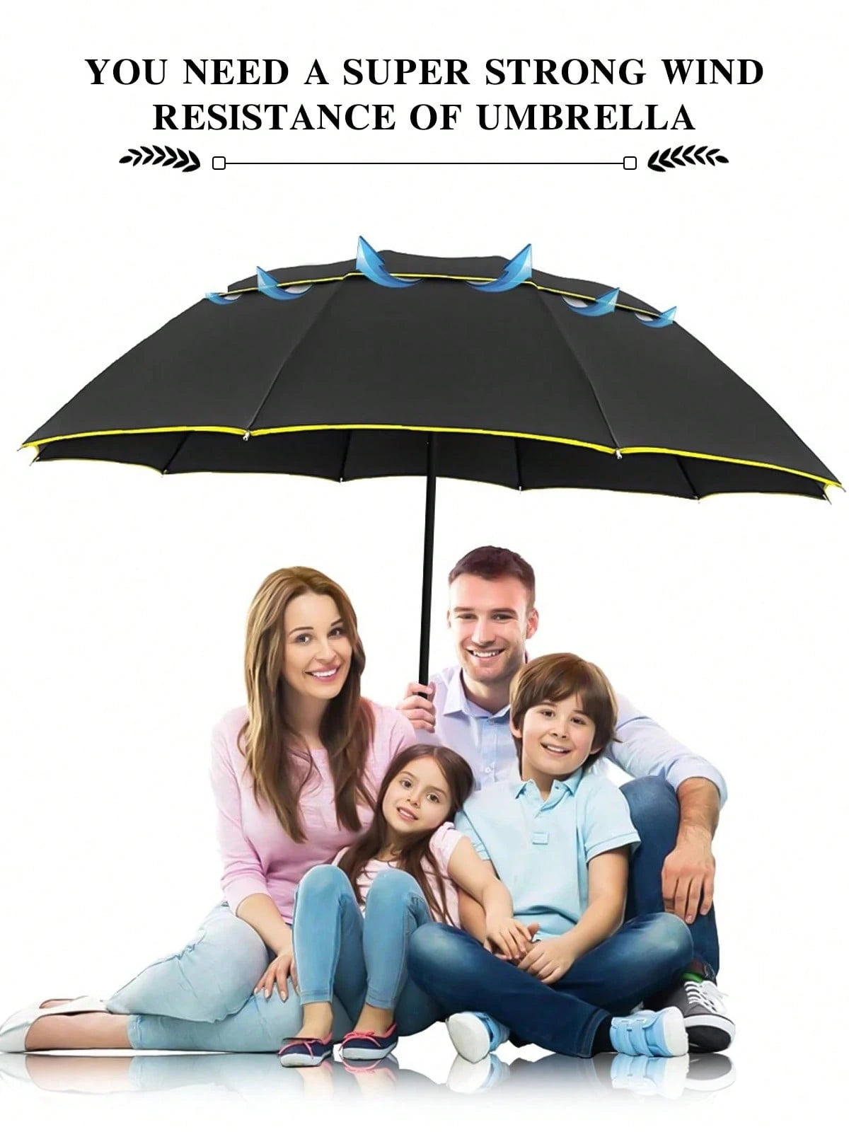 62 Inch Extra Oversize Golf Umbrella - Black